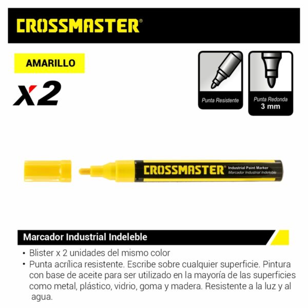 Marcador Industrial Indeleble Amarillo