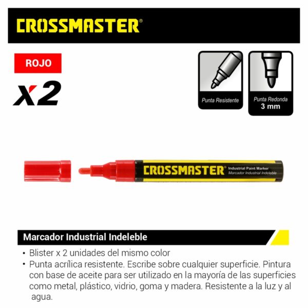 Marcador Industrial Indeleble Rojo
