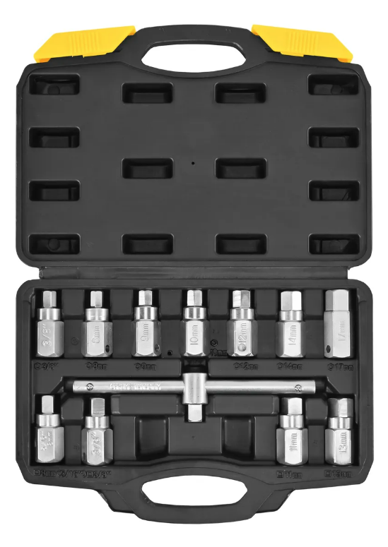 Set Extractor De Tapones De Cárter X12 Piezas Encastre 3/8″