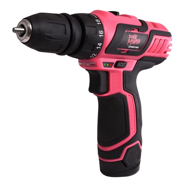 TALADRO & ATORNILLADOR A BATERÍA RECARGABLE PINK POWER